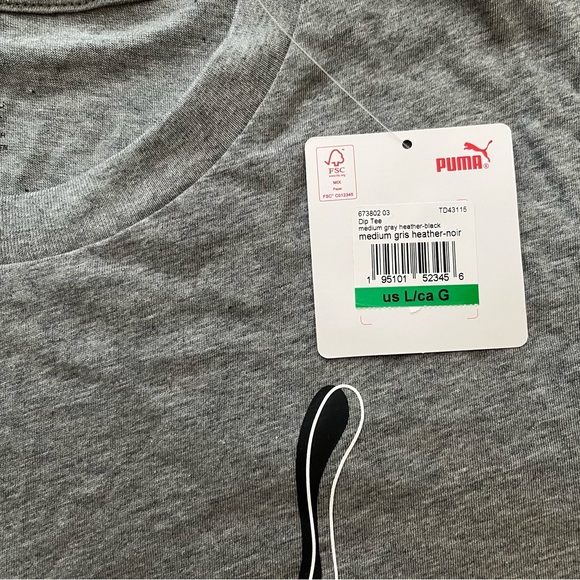 NWT Mens Heather Gray Puma Dip Tee (L) - Picture 5 of 6